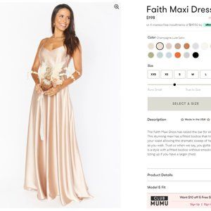 Faith Maxi Dress (Small)  - Show Me Your Mumu - Champagne